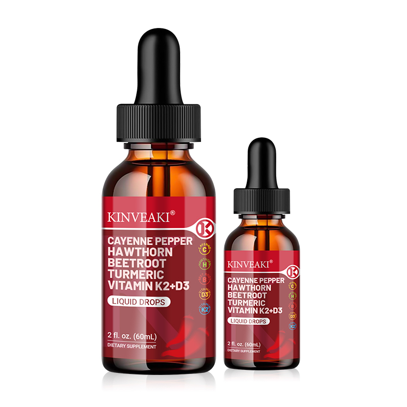 Cayenne Pepper Hawthorn Beet Root Turmeric Vitamin K2+D3 Drops